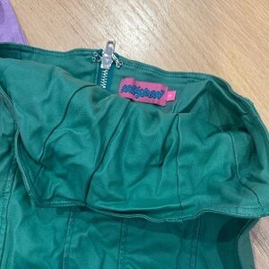 Green Corset leather mini dress Edikted